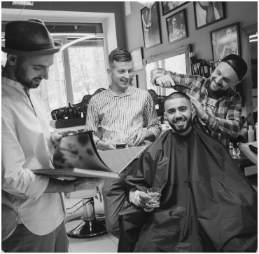 professional hairstylist working in salon