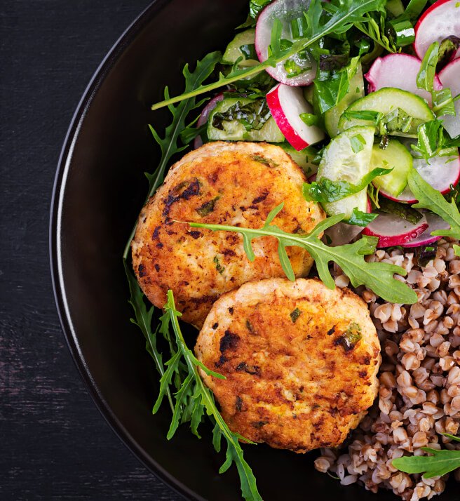 Delicious dishes at restaurant in New York